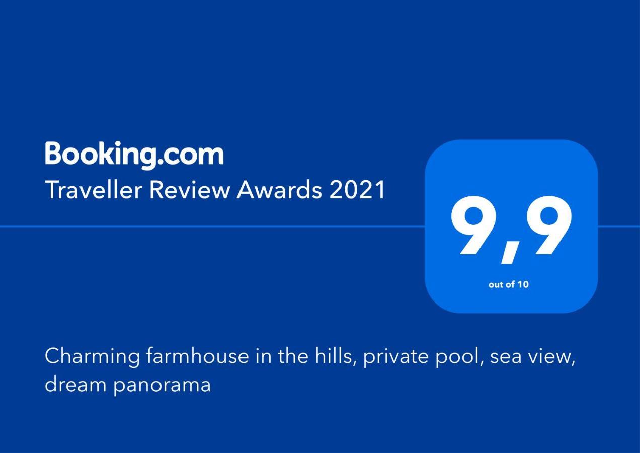 Charming Farmhouse In The Hills, Private Pool, Sea View, Dream Panorama 카마이오레 외부 사진